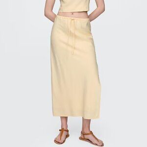NWT Gap Linen-Blend Midi Skirt